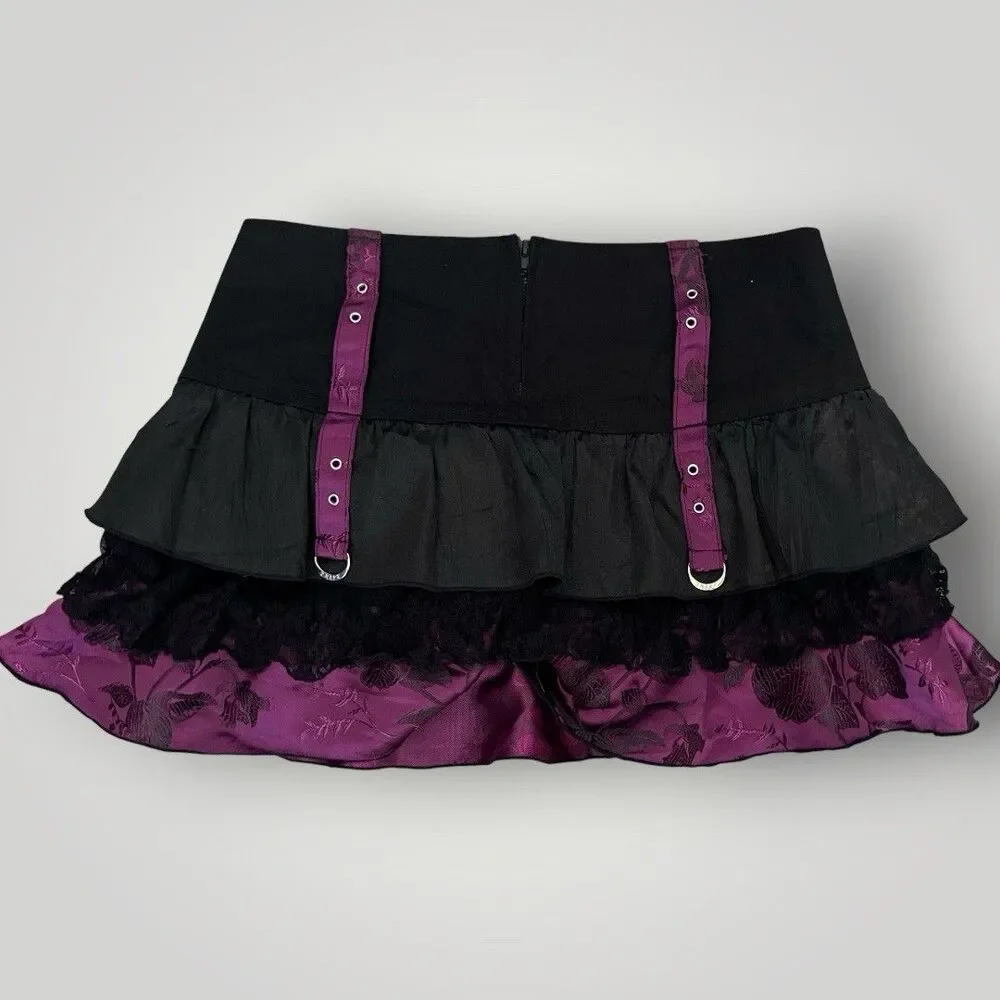 No offers Tripp NYC VTG Black & Purple Mini‎ Skirt Goth Dark Fairy Emo-girl M